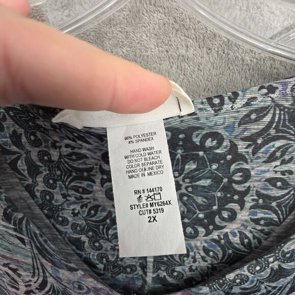 Exclusive One Sublimation Y2K Top 2X Grey Black Green Purple Bling Retro Witchy - Picture 9 of 12